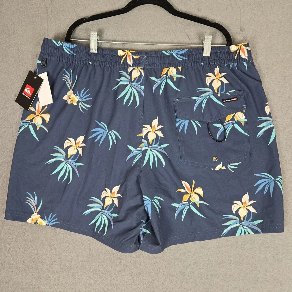 Quicksilver Swim Trunks Mens 2XL Mesh Lined Floral Board Shorts Resort Wear NWT‎